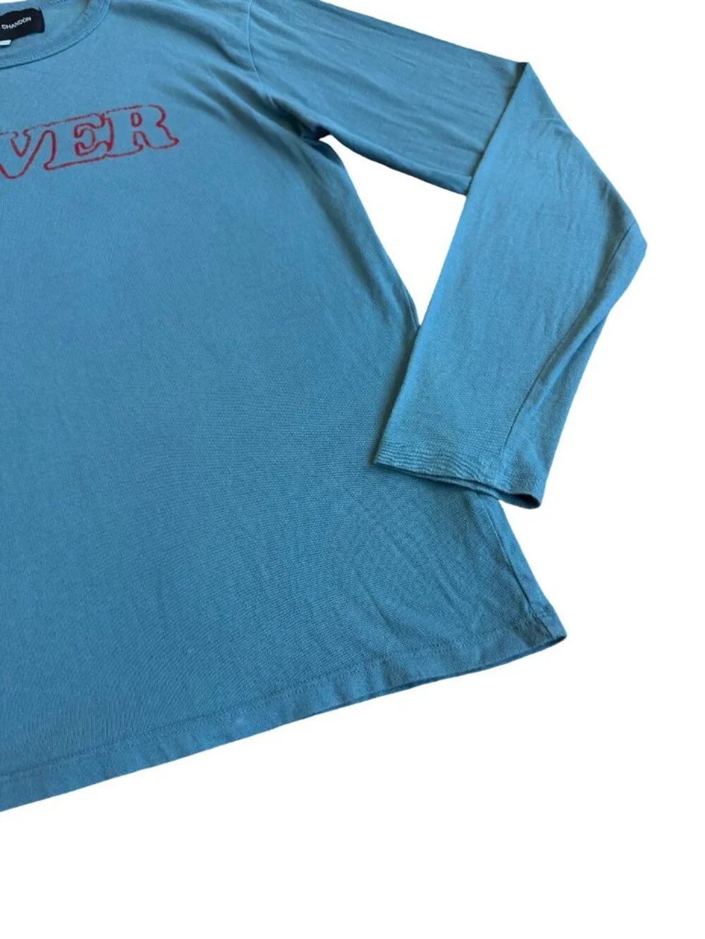 Bianca Chandon Blue Lover Long Sleeve T-Shirt Stretchy Soft Size Medium Men's